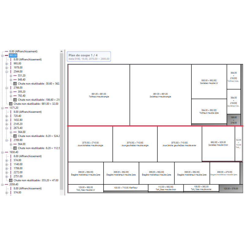 logiciel d'optimisation de découpe pour panneaux et matériaux en barres